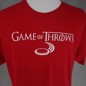 Disc Golf Game Of Throws Red T-Shirt Adult XL Frisbee Sport